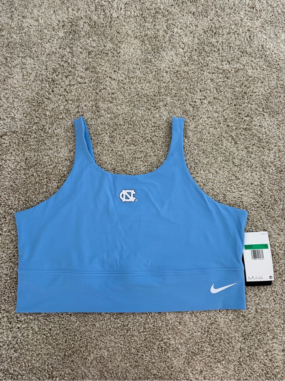 Nike Women's Carolina Blue UNC Logo Sports Bra - XL